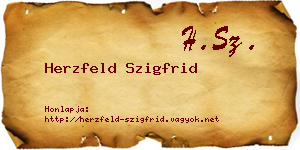 Herzfeld Szigfrid névjegykártya